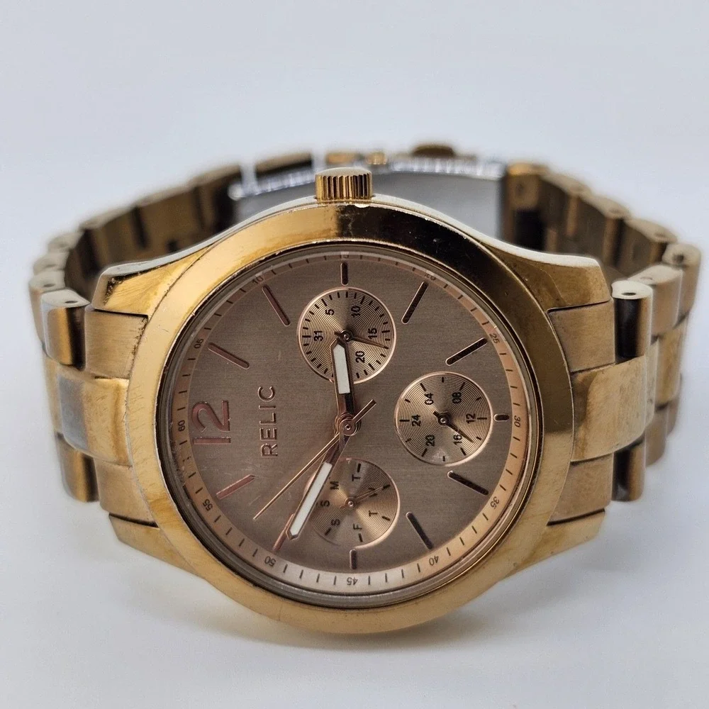 Relic Women's Watch 36MM Gold Dial Gold Bracelet 6